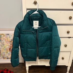 Abercrombie and Fitch Woman’s Teal Puffer Jacket